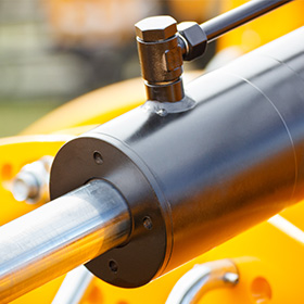 hydraulic cylinder detail with chrome shaft emphasizing strength and durability for 9 hydraulic systems